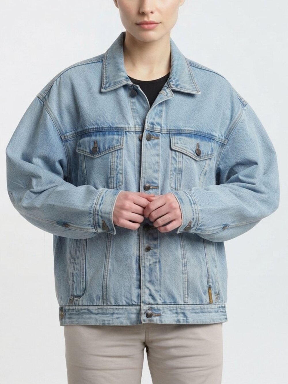 Vintage Armani Jeans 90s Denim Jacket Blue Made In Italy Oversized Retro